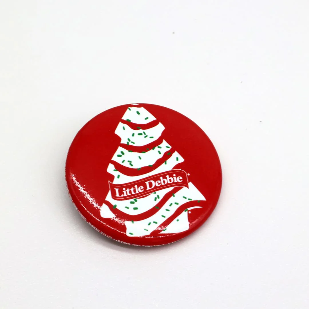Christmas Tree Cake Fan Button 1 1/4"